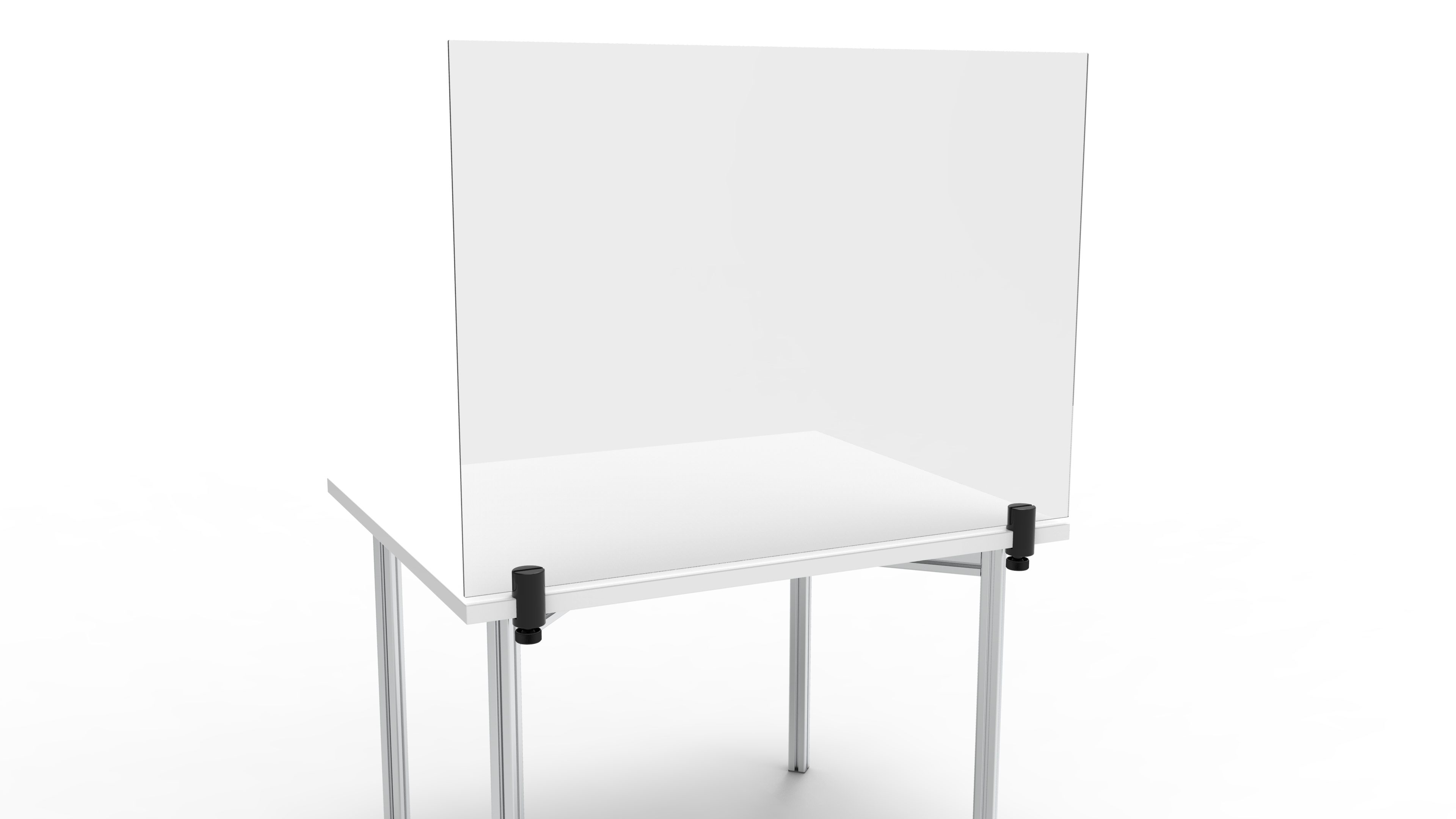 Hygieneschutzwand mit Tischbefestigung
