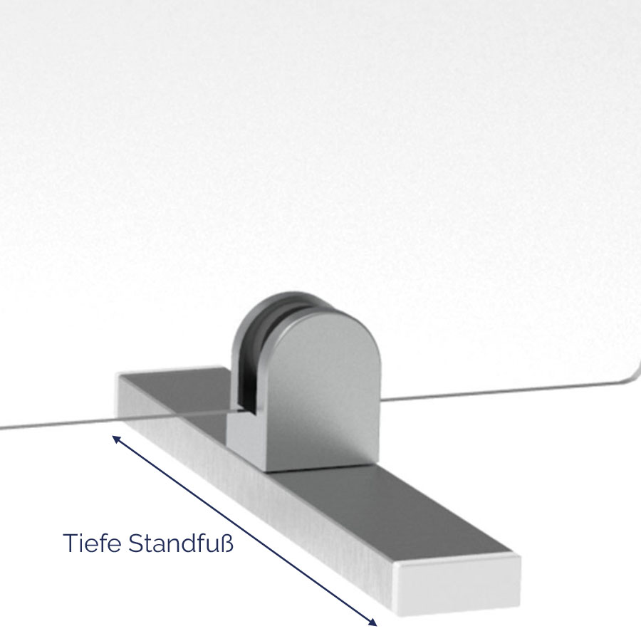 Standfuß für Thekenaufsteller aus Aluminium